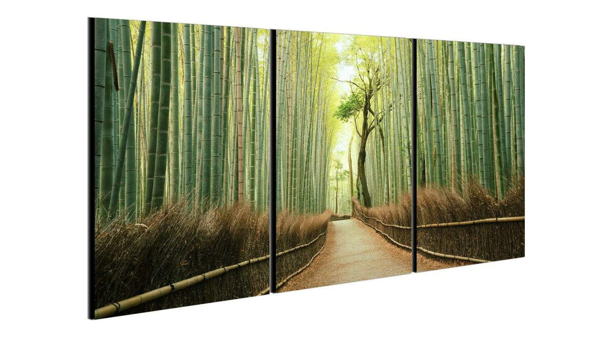 Chic Home Pine Road 3 Piece Set Wrapped Canvas Wall Art Giclee Print Path in the Forest 