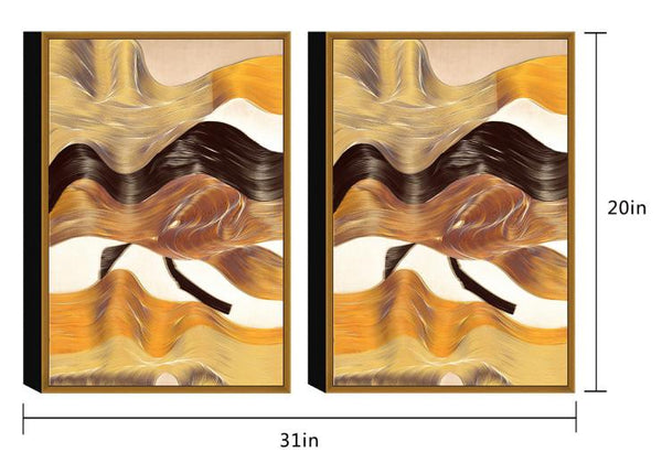 Chic Home Regis 2 Piece Set Framed Wrapped Canvas Wall Art Giclee Print Abstract Design 