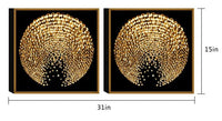 Chic Home Sunburst 2 Piece Set Framed Wrapped Canvas Wall Art Giclee Print Abstract Design 