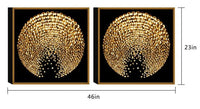 Chic Home Sunburst 2 Piece Set Framed Wrapped Canvas Wall Art Giclee Print Abstract Design 