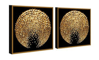 Chic Home Sunburst 2 Piece Set Framed Wrapped Canvas Wall Art Giclee Print Abstract Design 