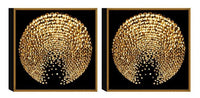 Chic Home Sunburst 2 Piece Set Framed Wrapped Canvas Wall Art Giclee Print Abstract Design 