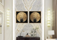 Chic Home Sunburst 2 Piece Set Framed Wrapped Canvas Wall Art Giclee Print Abstract Design 15" x 31"