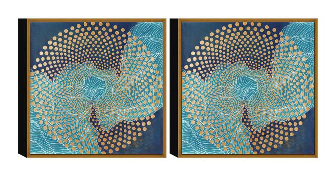 Chic Home Veneta 2 Piece Set Framed Wrapped Canvas Wall Art Giclee Print Abstract Design 