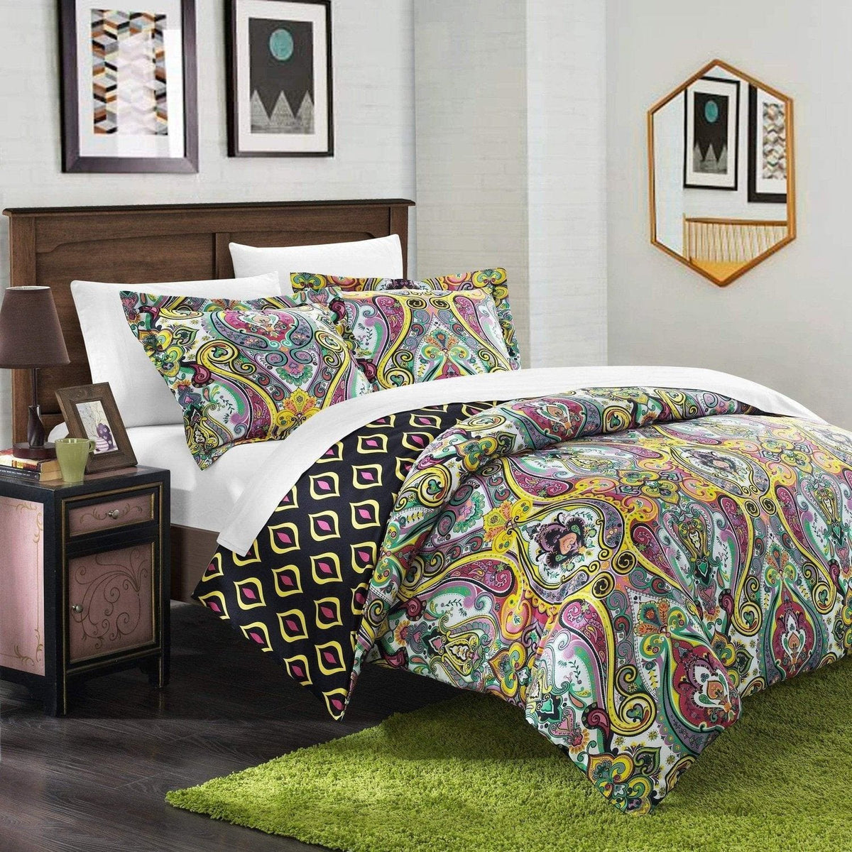 Chic Home Delhi 7 Piece Boho Duvet Cover Set Purple