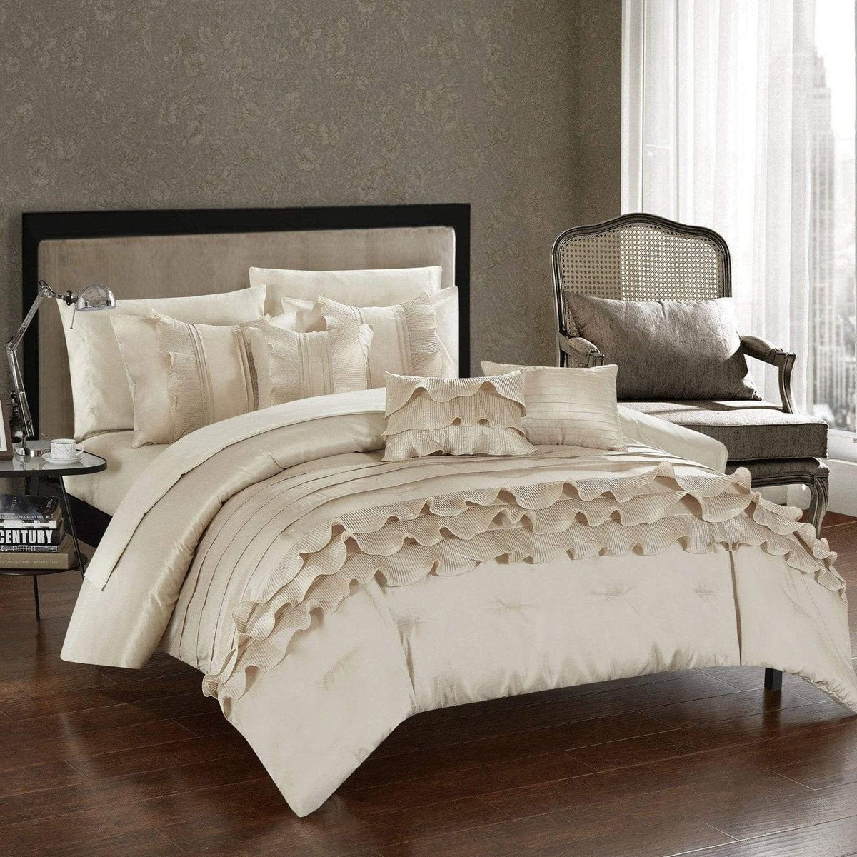 Chic Home Denver 10 Piece Ruffled Comforter Set 