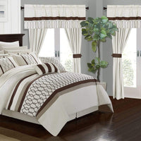 Chic Home Dinah 24 Piece Color Block Comforter Set Beige