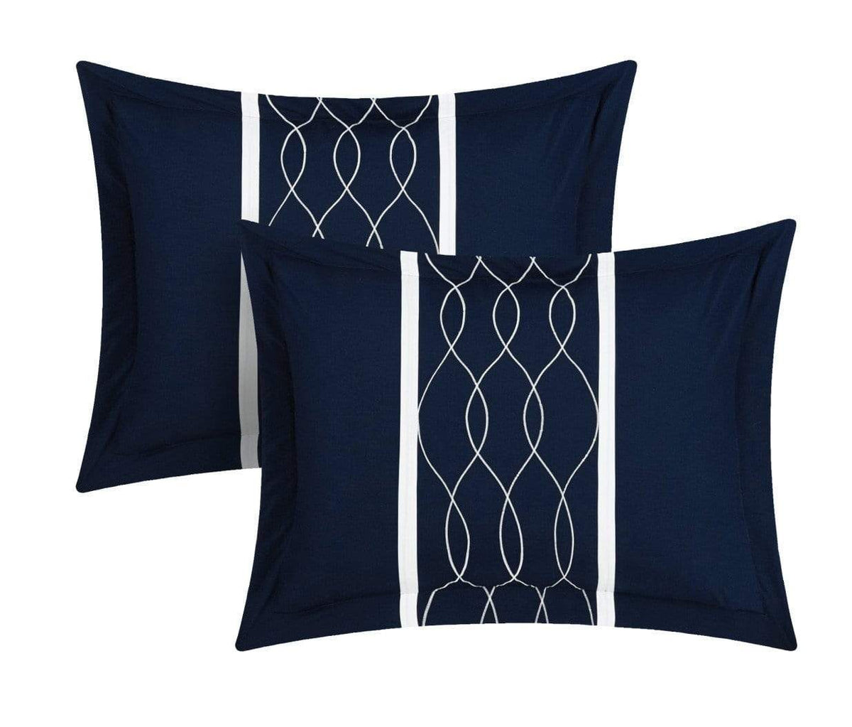 Chic Home Dinah 24 Piece Color Block Comforter Set Navy