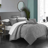 Chic Home Donna 7 Piece Comforter Set Silver