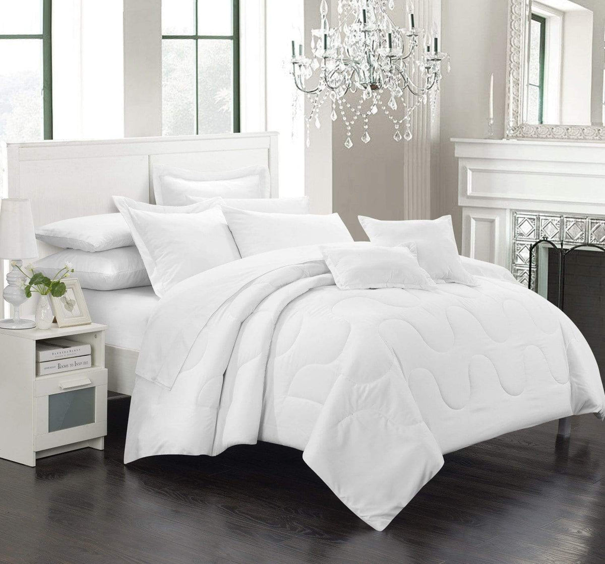 Chic Home Donna 7 Piece Comforter Set White