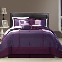 Chic Home Dorchester 12 Piece Patchwork Comforter Set Plum