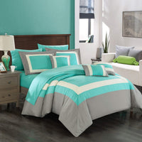 Chic Home Duke 10 Piece Color Block Comforter Set 
