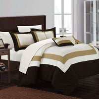 Chic Home Duke 10 Piece Color Block Comforter Set Gold