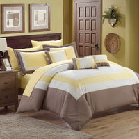 Chic Home Duke 10 Piece Color Block Comforter Set Yellow