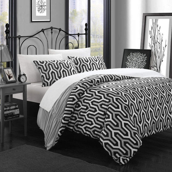 Chic Home Elissa 3 Piece Reversible Duvet Cover Set 