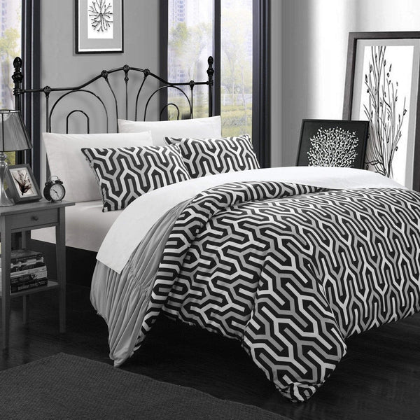 Chic Home Elissa 7 Piece Reversible Duvet Cover Set 