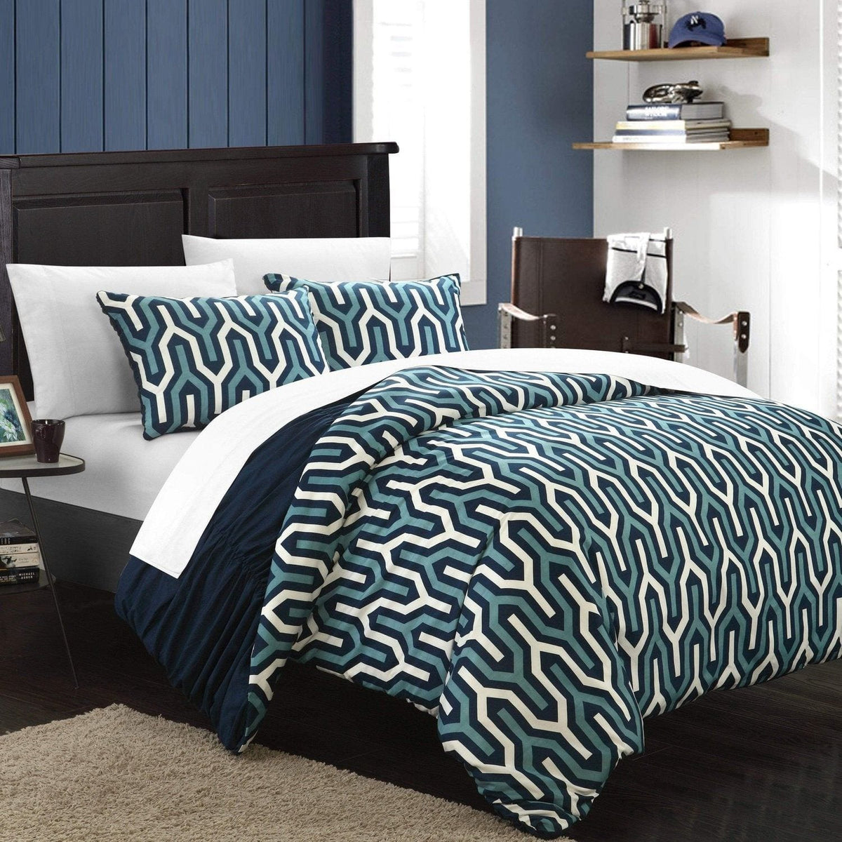 Chic Home Elissa 7 Piece Reversible Duvet Cover Set 