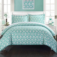 Chic Home Elizabeth 3 Piece Reversible Duvet Cover Set Green