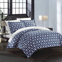 Chic Home Elizabeth 9 Piece Reversible Duvet Cover Set Navy
