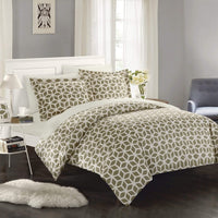 Chic Home Elizabeth 9 Piece Reversible Duvet Cover Set Taupe