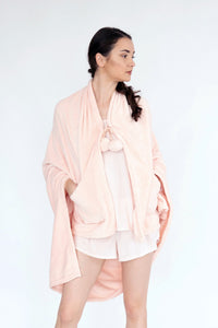 Chic Home Elke Plush Faux Fur Fleece Wrap Blush