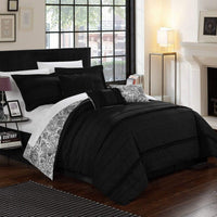 Chic Home Elle 11 Piece Reversible Comforter Set Black