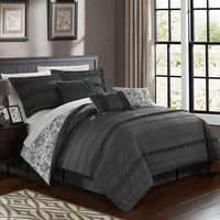 Chic Home Elle 11 Piece Reversible Comforter Set Grey