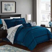 Chic Home Elle 11 Piece Reversible Comforter Set Navy
