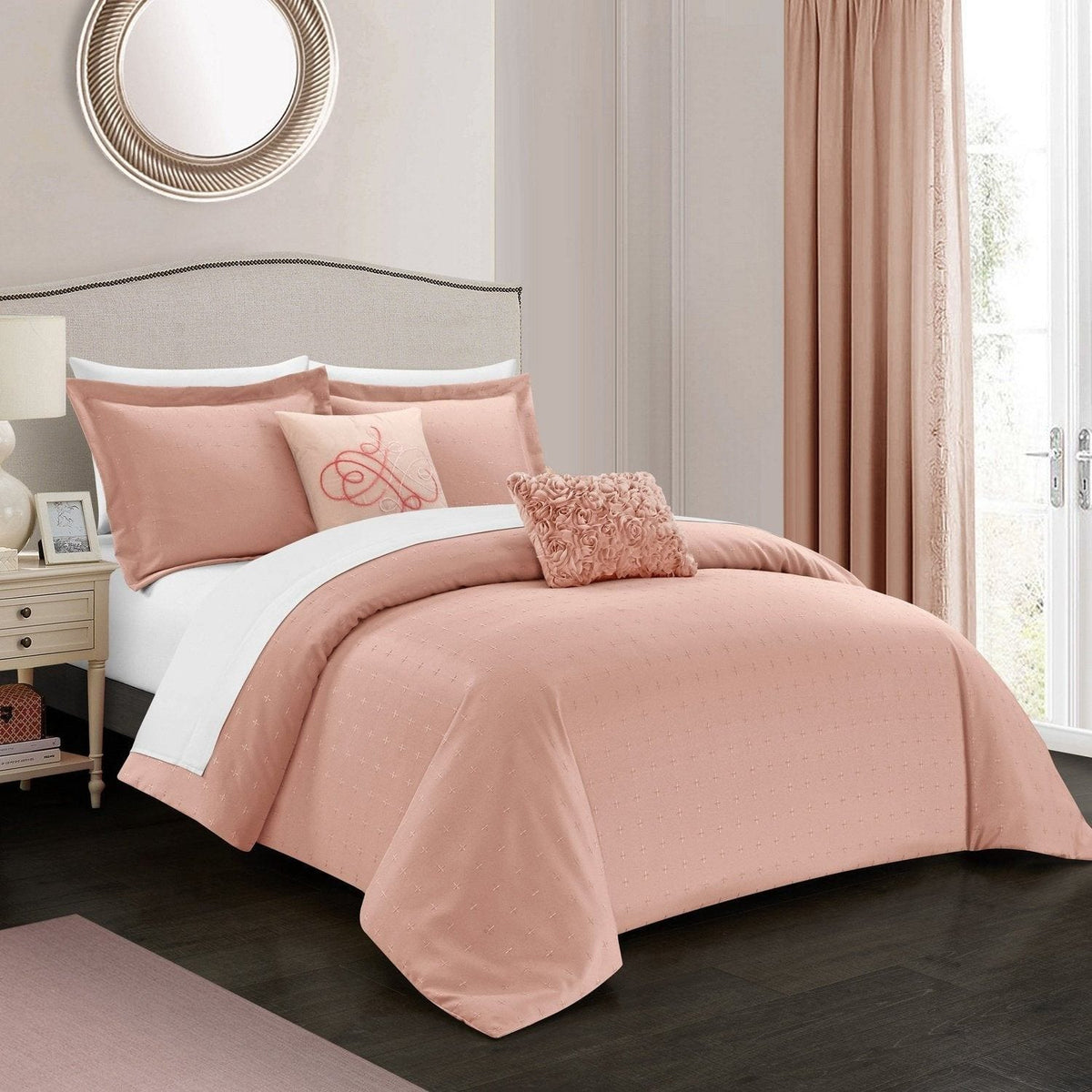 Chic Home Emery 5 Piece Stitched Comforter Set 