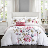 Chic Home Enchanted Garden 8 Piece Cotton Duvet Cover Set Rose