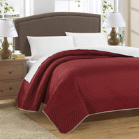 Chic Home Enigma 5 Piece Reversible Quilt Set Red