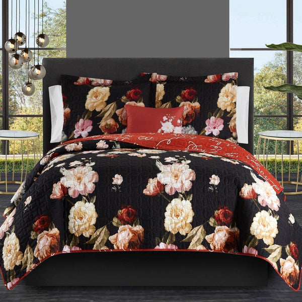 Chic Home Euphemia 4 Piece Floral Quilt Set Twin