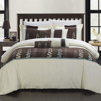 Chic Home Evan 12 Piece Floral Comforter Set Beige