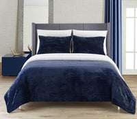 Chic Home Evie 7 Piece Blanket Set Ultra Plush Micro Mink Patchwork Stitched Bed in a Bag 
