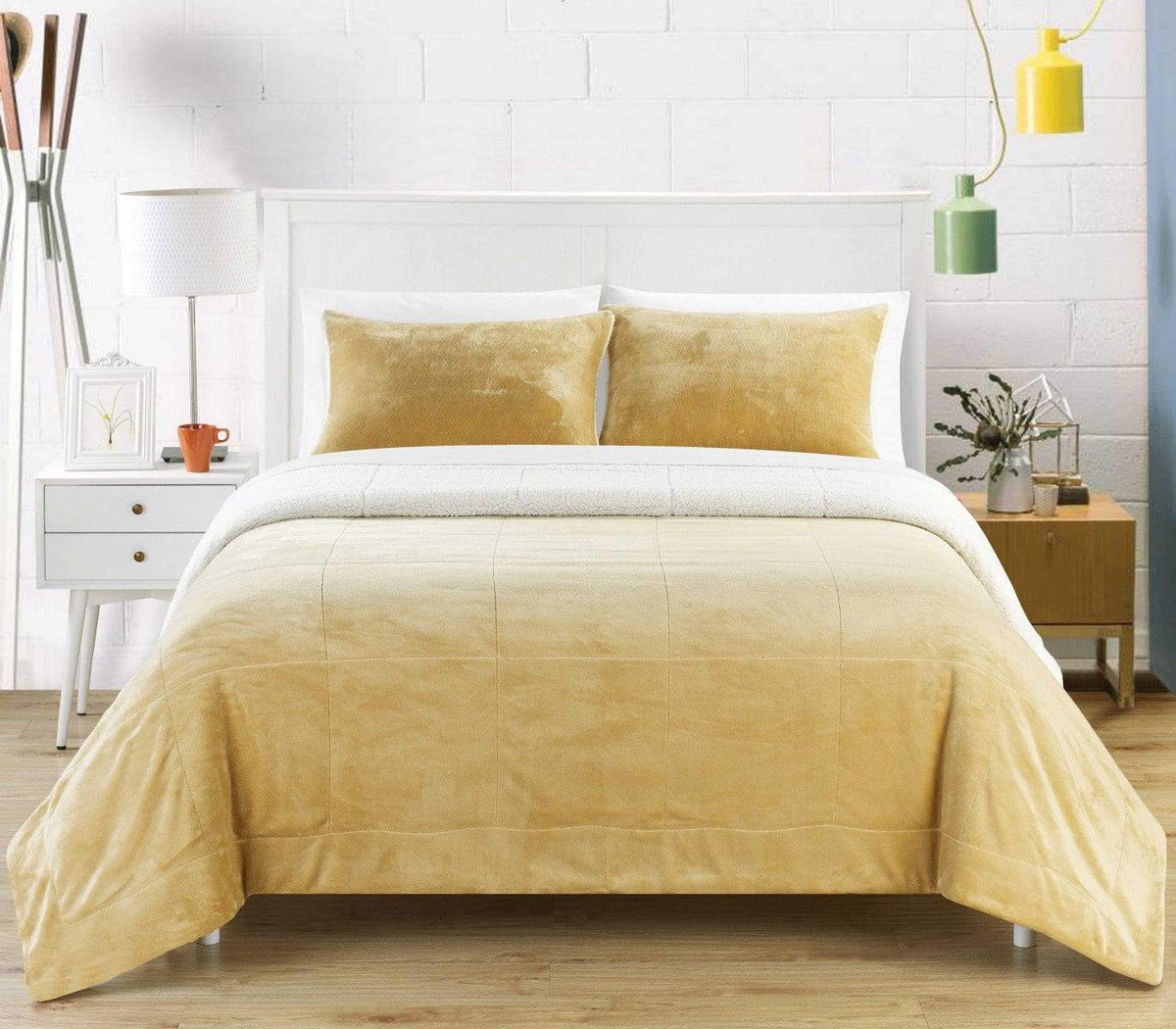 Chic Home Evie 7 Piece Blanket Set Ultra Plush Micro Mink Patchwork Stitched Bed in a Bag 
