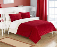 Chic Home Evie 7 Piece Blanket Set Ultra Plush Micro Mink Patchwork Stitched Bed in a Bag Red
