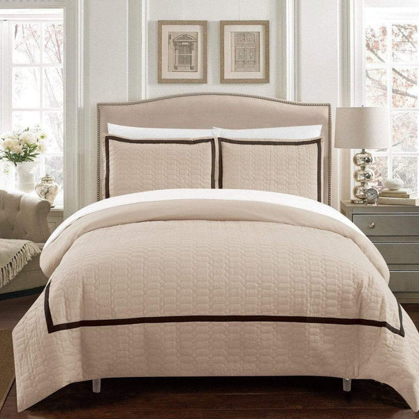 Chic Home Faige 7 Piece Hotel Duvet Cover Set Beige