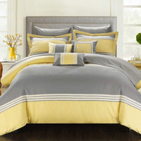 Chic Home Falcon 10 Piece Color Comforter Set Yellow