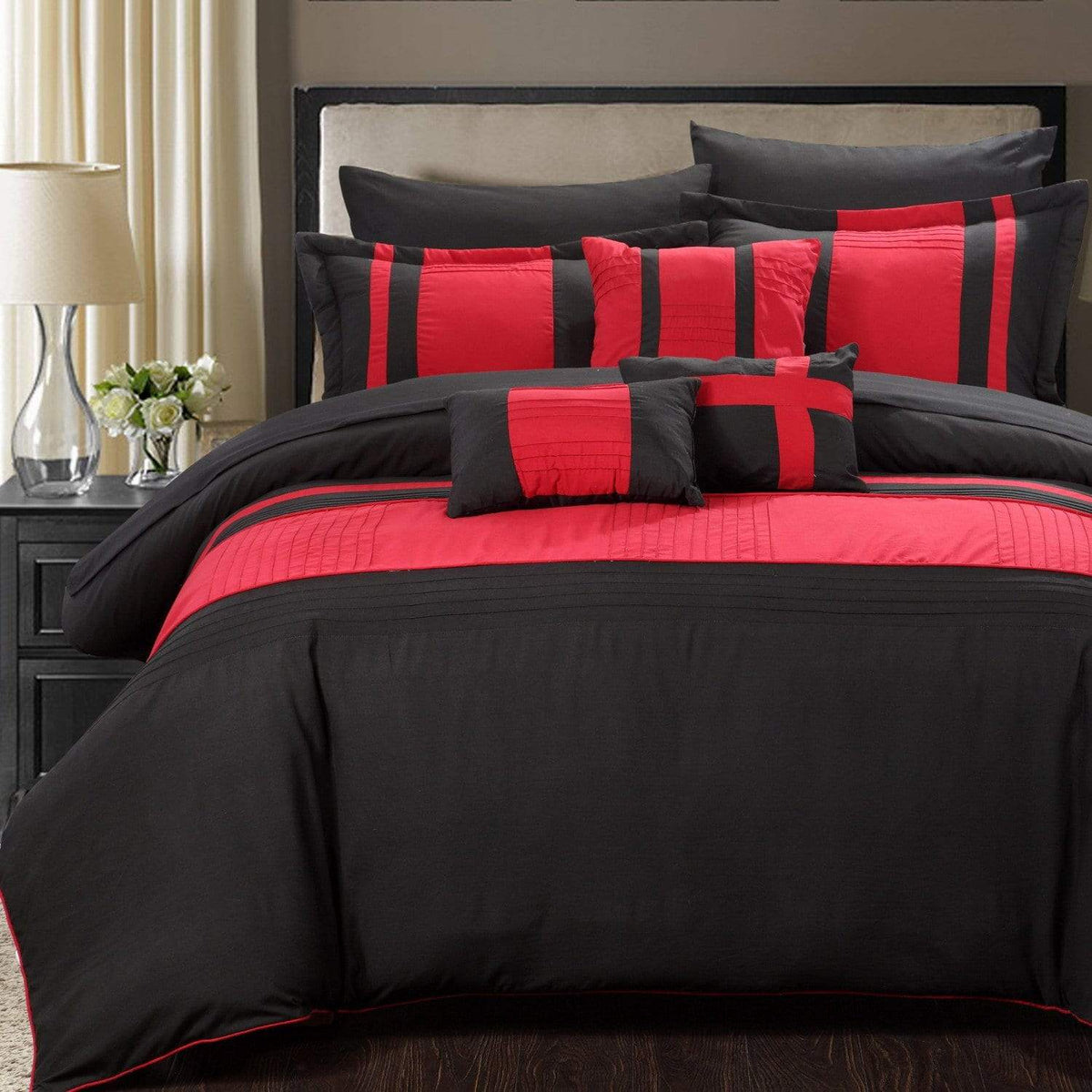 Chic Home Fiesta 10 Piece Color Block Comforter Set 