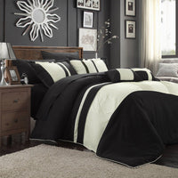 Chic Home Fiesta 10 Piece Color Block Comforter Set Black