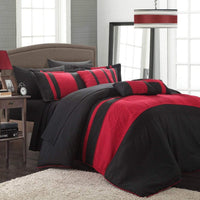 Chic Home Fiesta 10 Piece Color Block Comforter Set Red