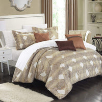 Chic Home Fiorella 10 Piece Jacquard Comforter Set Gold