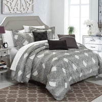 Chic Home Fiorella 10 Piece Jacquard Comforter Set Grey