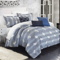 Chic Home Fiorella 6 Piece Jacquard Comforter Set Blue