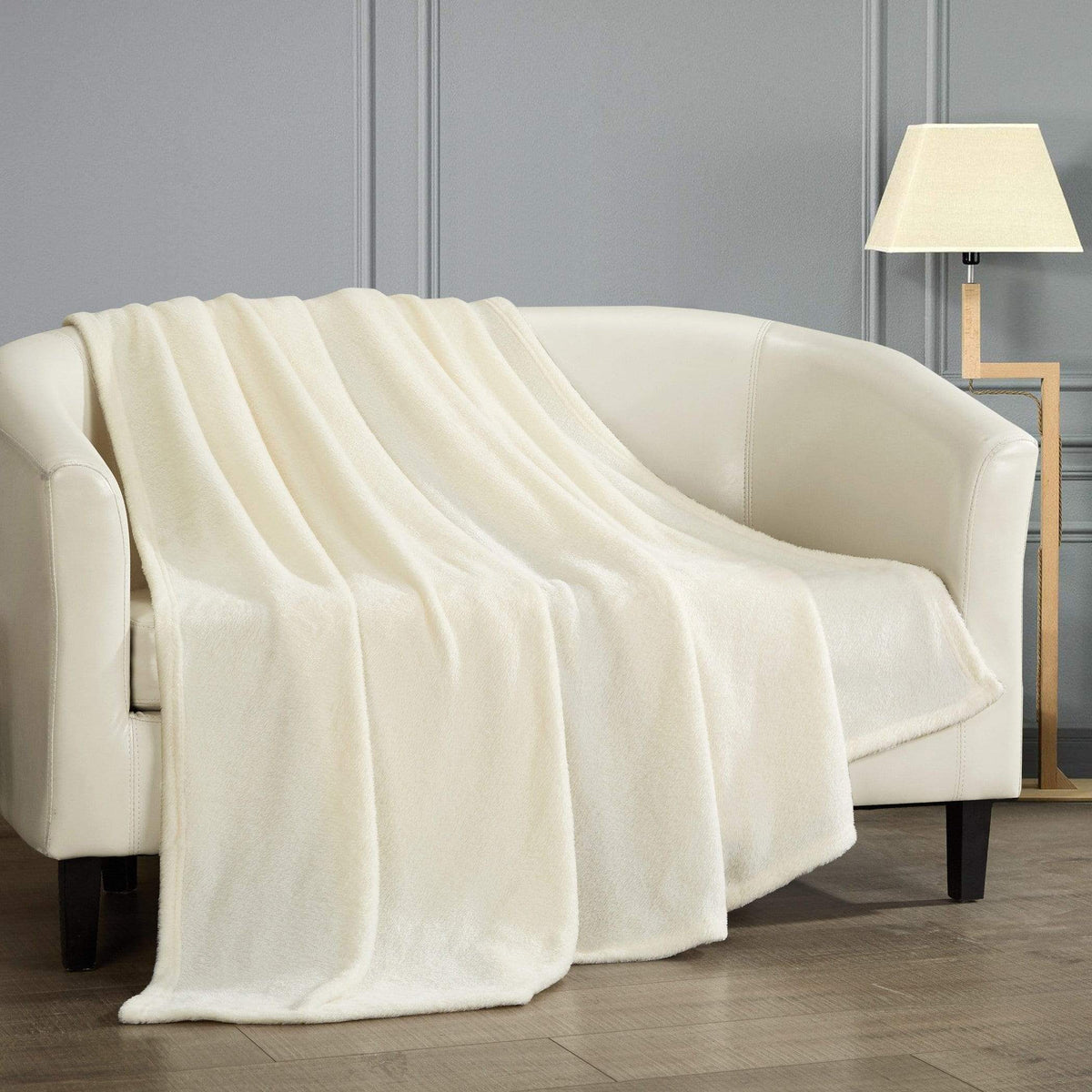 Chic Home Gaten Micro Mink Fleece Throw Blanket Beige