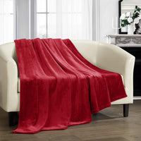 Chic Home Gaten Micro Mink Fleece Throw Blanket Red