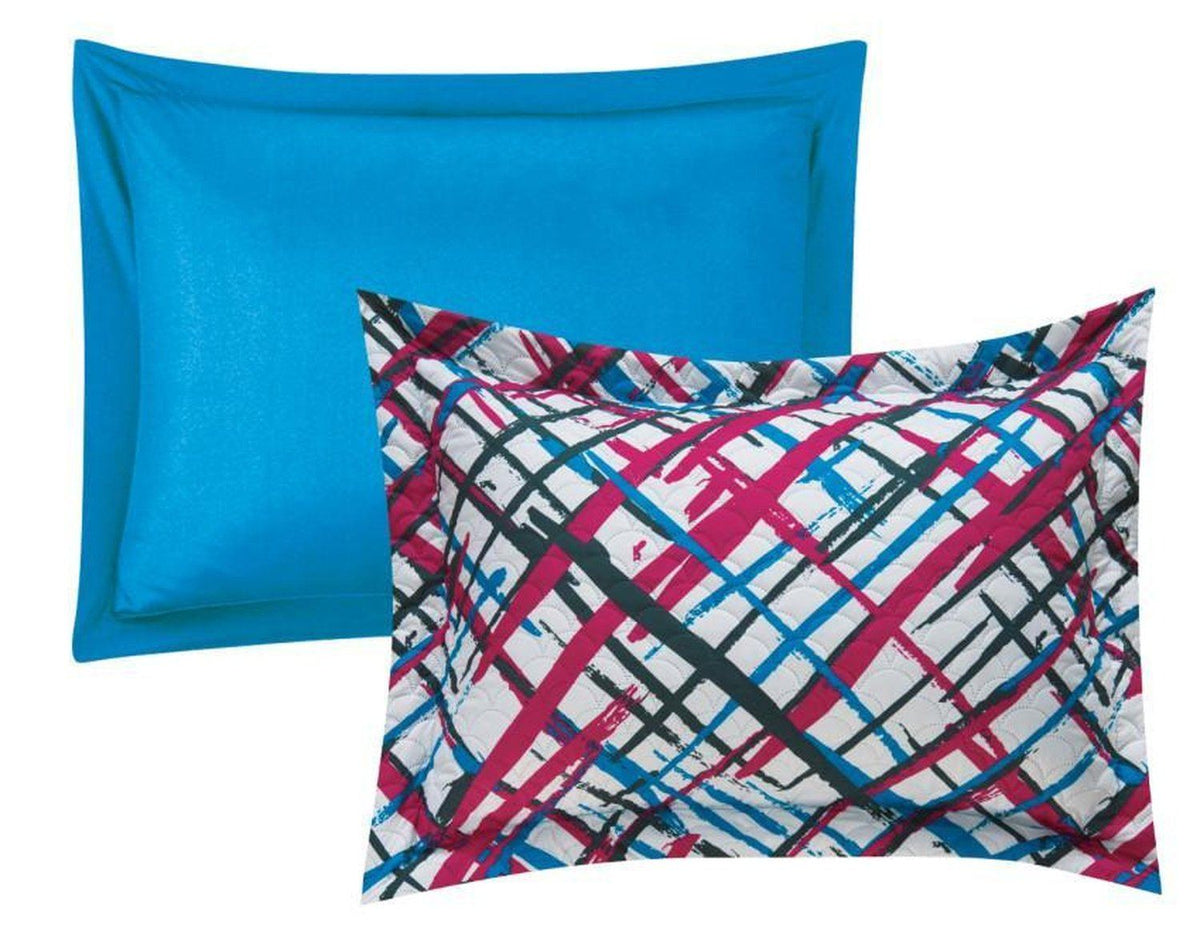 Chic Home Gingham 5 Piece Reversible Quilt Set 