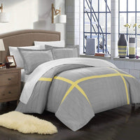 Chic Home Giselle 7 Piece Patchwork Duvet Cover Set Grey