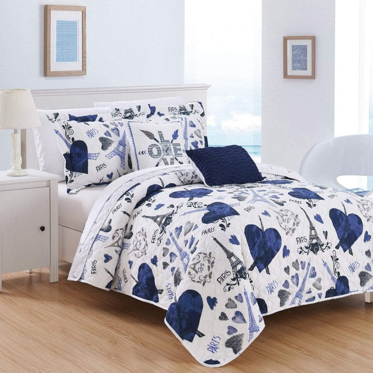 Chic Home Grand Palais 5 Piece Reversible Quilt Set 