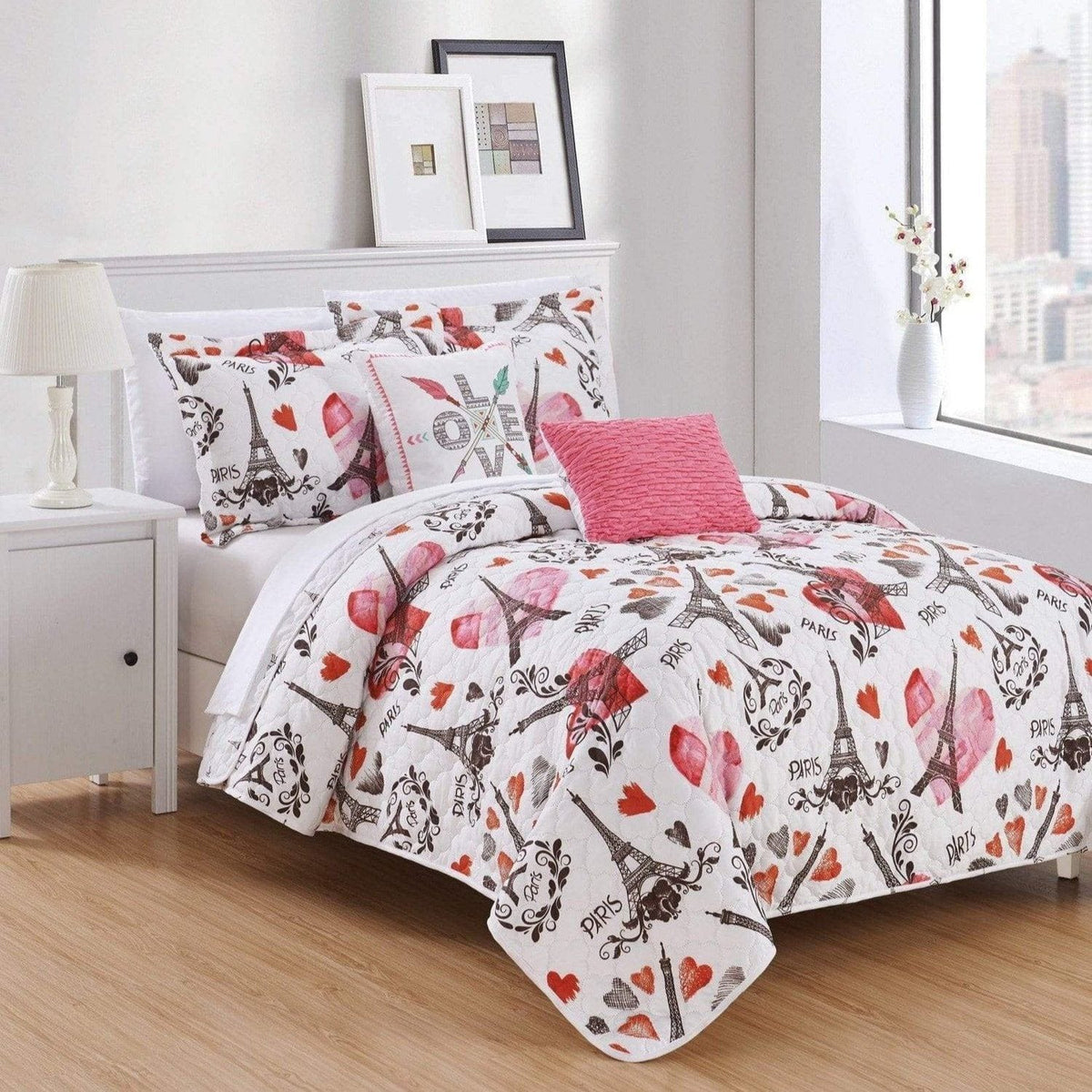 Chic Home Grand Palais 5 Piece Reversible Quilt Set 
